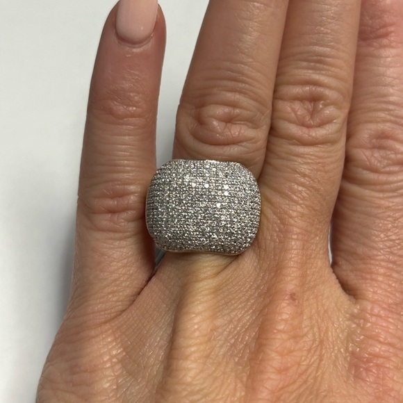 ‎‏Suzy Levian Yellow Sterling Silver White CZ Pave Ring NWT - Picture 3 of 5